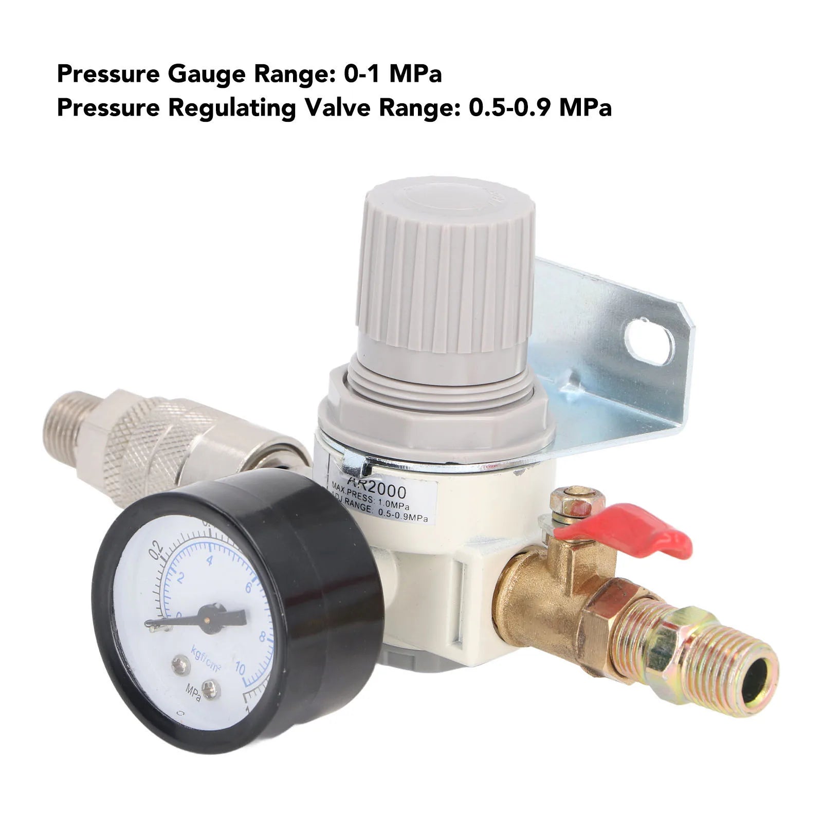 Air Compressor Pressure Regulator 1/4 Inch NPT Air Pressure Regulator with 0‑1MPa Gauge for Pneumatic Tool Air Regulator Peaceful Pleasures Health and Wellness