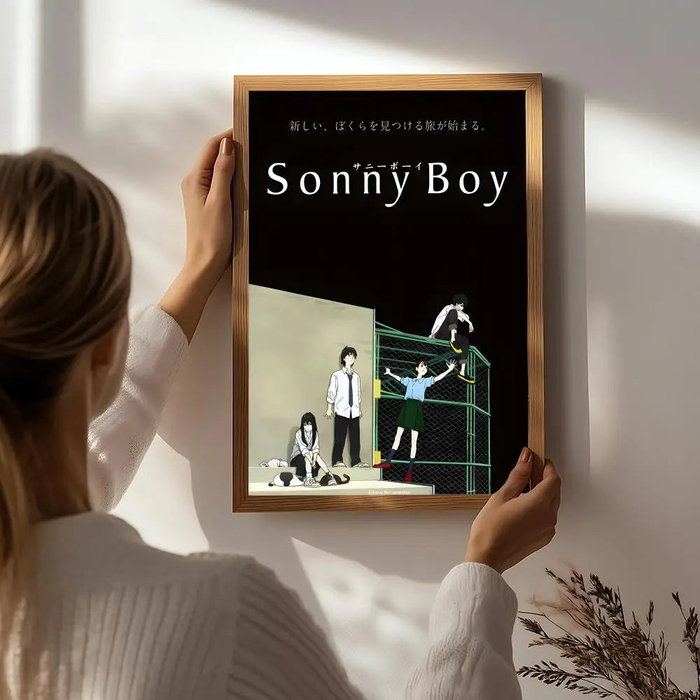 Anime Sonny Boy HD Poster – Self-Adhesive Waterproof Wall Art Anime Wall Poster Peaceful Pleasures Health and Wellness White8 21X30cmNoframe