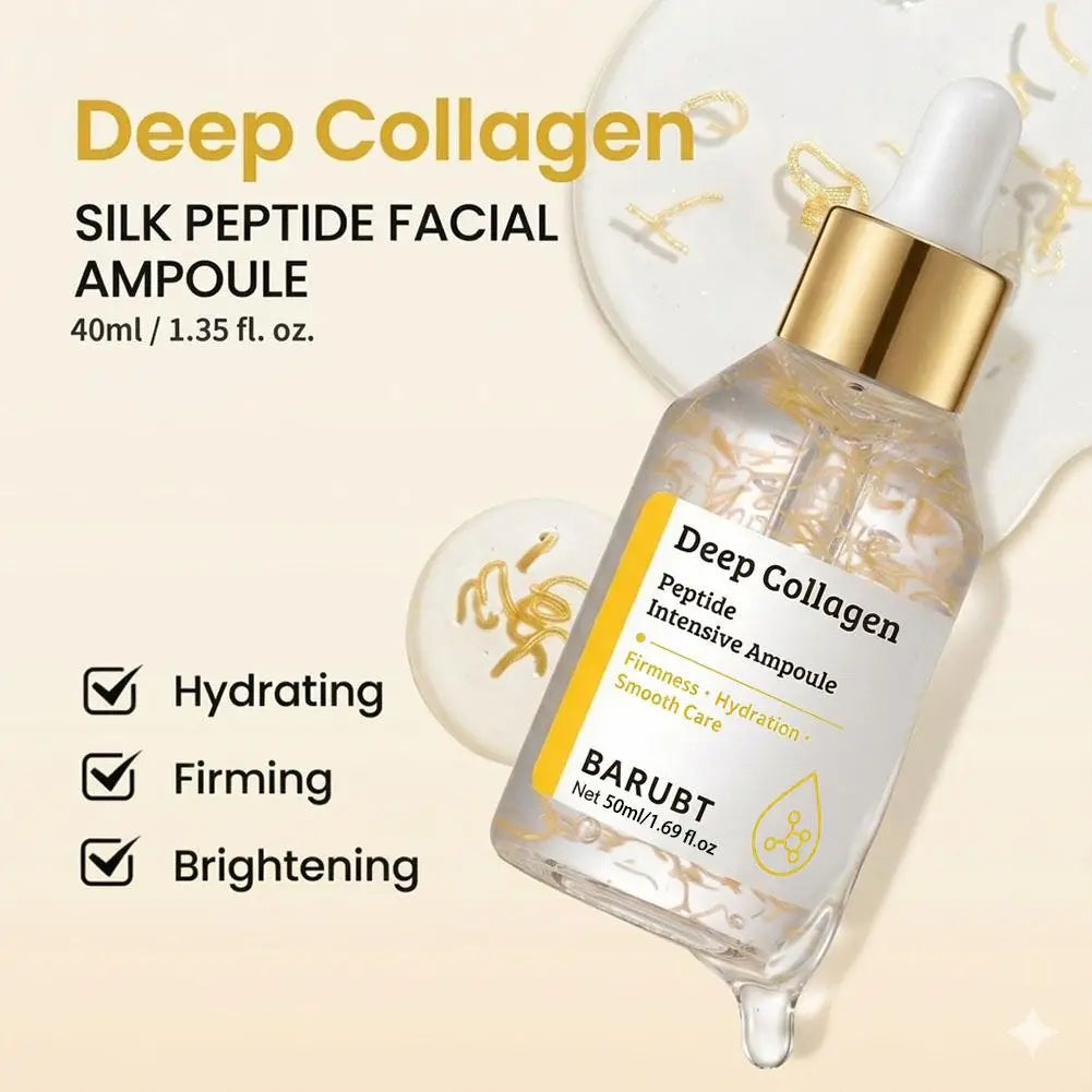 Korean Silk Collagen Essence Serum Deep Peptide Intensive Revitalizing Face Cream Anti-Wrinkle Firming Lifting Skin Care 40/50ml Peaceful Pleasures Health and Wellness