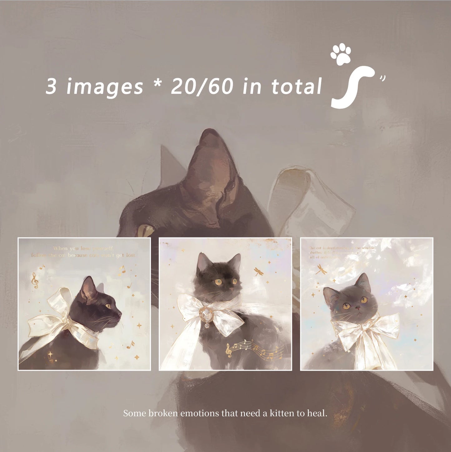 60 Sheet 3 15-inch Korean Cat Themed Student Memo Pad