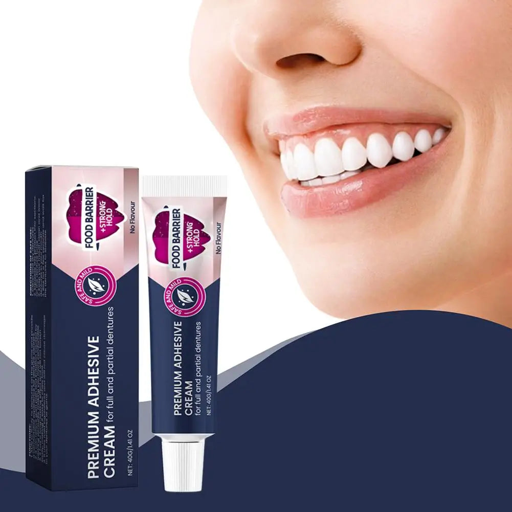 Denture Fixing Adhesive Cream Strong Complete Professional Dentures Glue Dentistry Products Materials Strong adhesion Peaceful Pleasures Health and Wellness