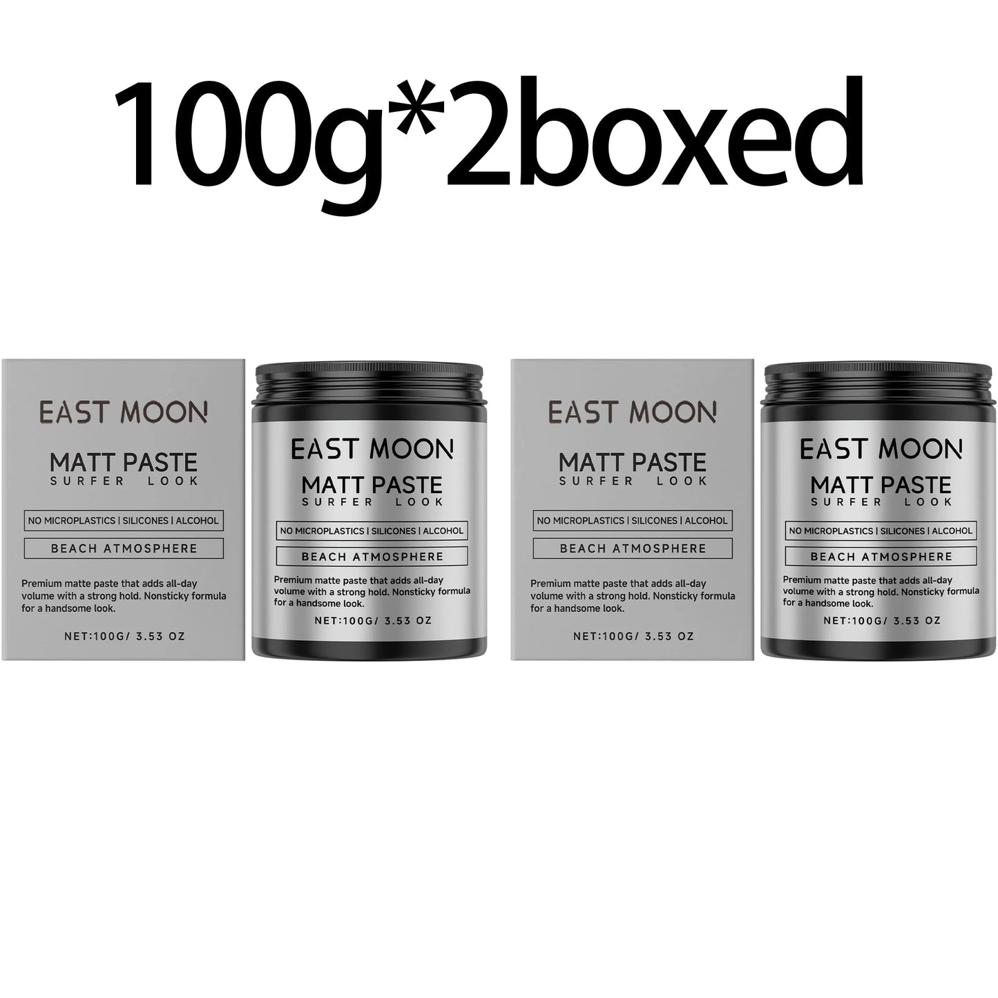 East Moon Men's Matte Hair Clay Strong Hold Anti-Frizz 100g