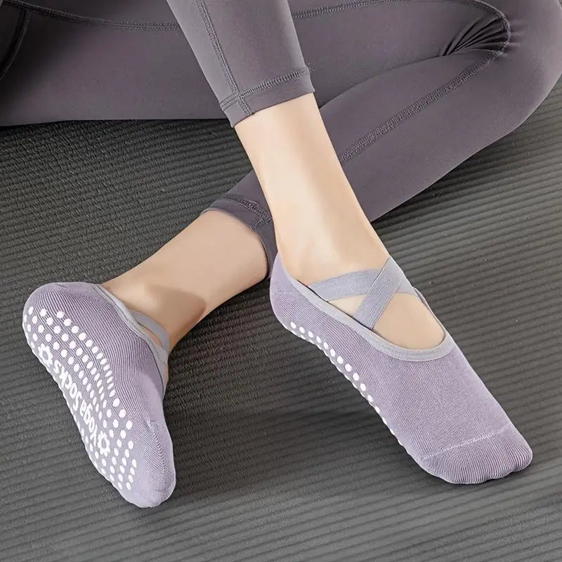 6 Pairs Women'S Yoga Socks Non-Slip Pilates Dance Socks Non-Slip Floor Slippers With Handles For Gym Indoor And Fitness Ballet Peaceful Pleasures Health and Wellness
