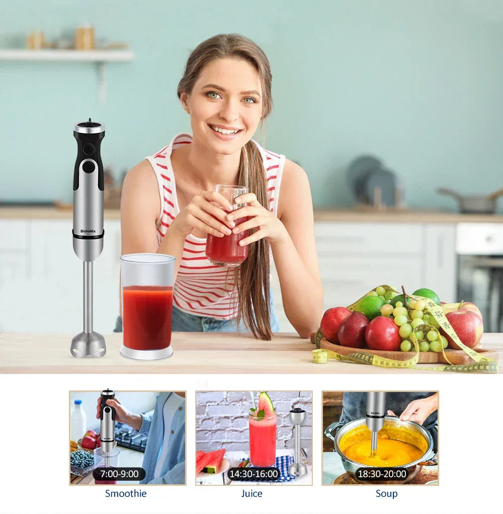 BioloMix HB-3302 1200W 5-in-1 Immersion Hand Blender | Mixer Peaceful Pleasures Health and Wellness