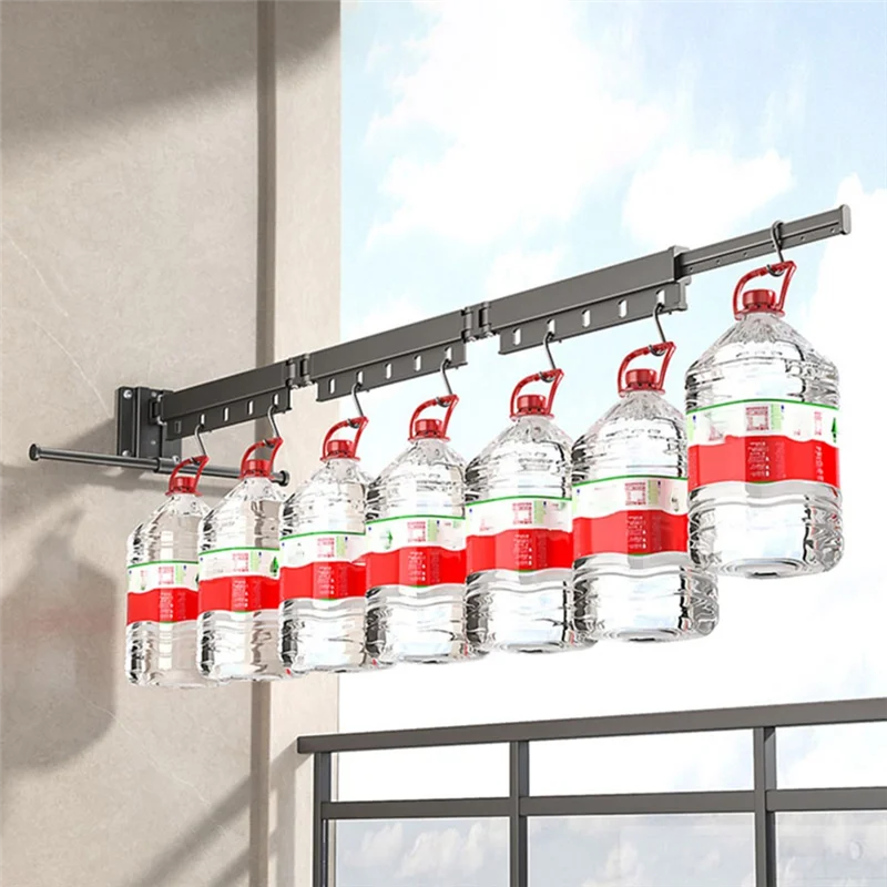 A36T-Wall-Mounted Clothes Drying Rack - Foldable Telescopic Household Clothes Drying Rod Design For Efficient Drying Peaceful Pleasures Health and Wellness