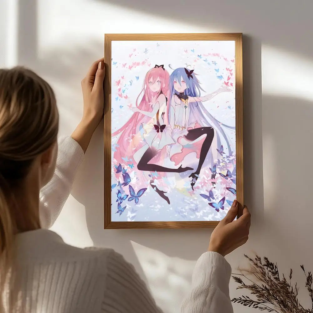 Anime F-Flip Flappers Poster HD Self Adhesive Waterproof Wall Art Ideal for Home Office Dorm Bedroom Great Gift Peaceful Pleasures Health and Wellness White1 15X20cmNoframe