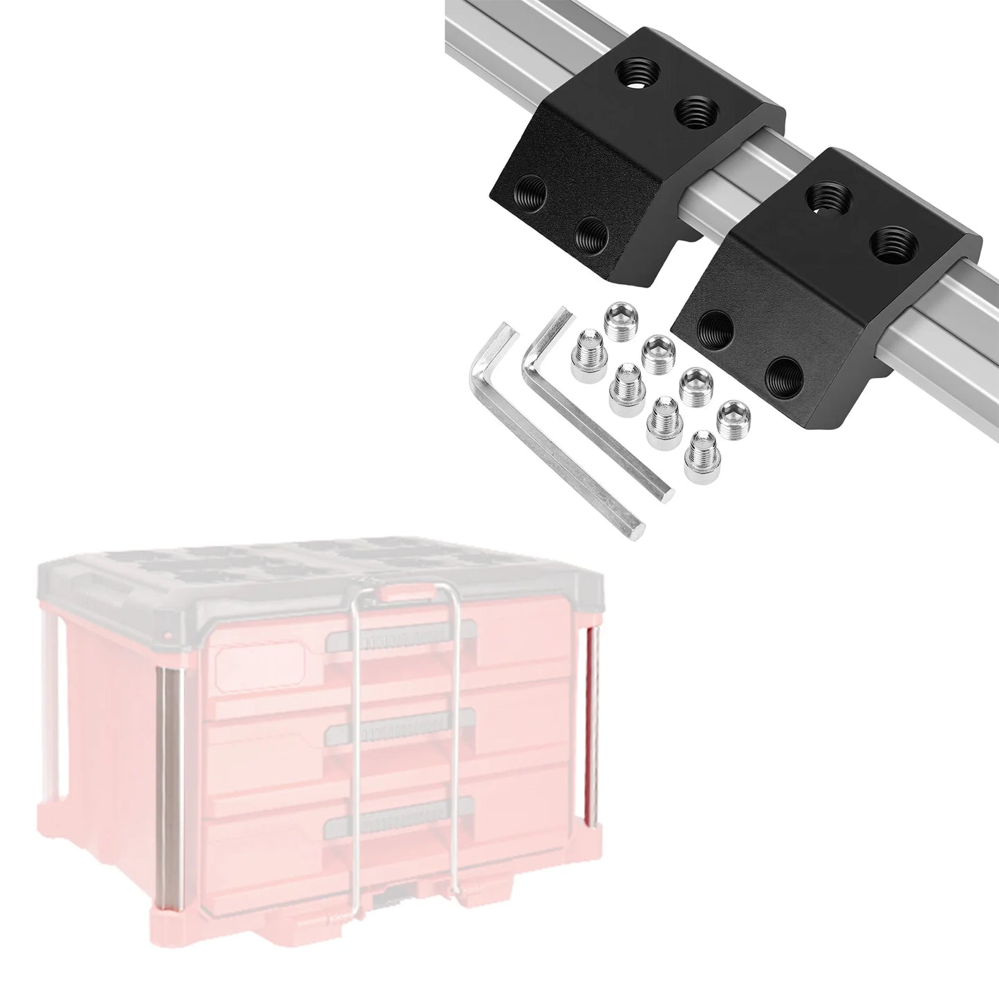 Rail Mount for Packout Tool Box – 2-Pack Side Mount Clip Kit