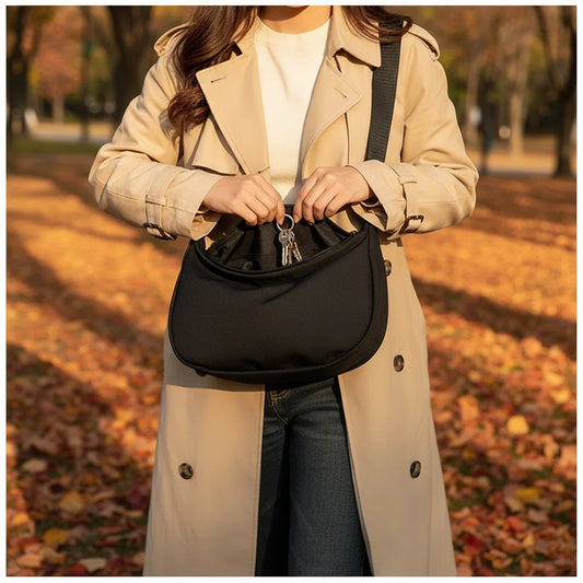 Women Oxford Cloth Crossbody Bag Large Capacity Adjustable Strap Simple Korean Style for Autumn Winter Fashion Peaceful Pleasures Health and Wellness