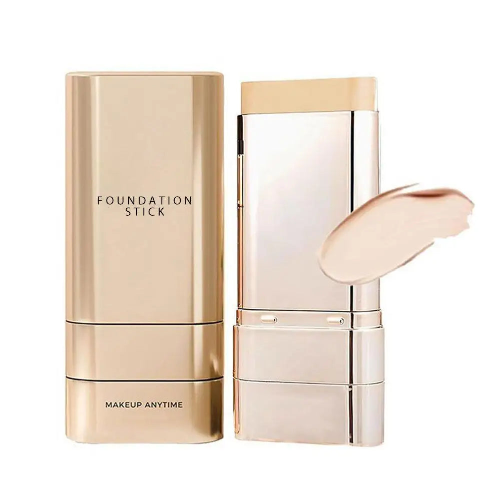 Face Foundation Stick With Brush, Velvet Moist Light Concealer Full Coverage Oil Control Dark Circles Corrector Facial Makeup Peaceful Pleasures Health and Wellness A