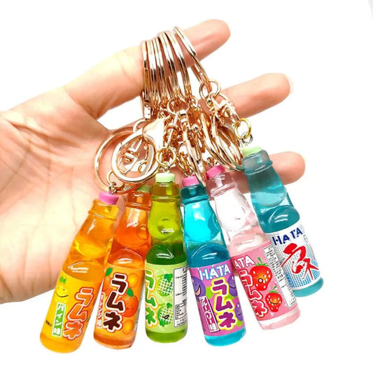 Miniature Japanese Ramune Soda Keychain – Kawaii Resin Charm Novelty Keychain Oasis Select