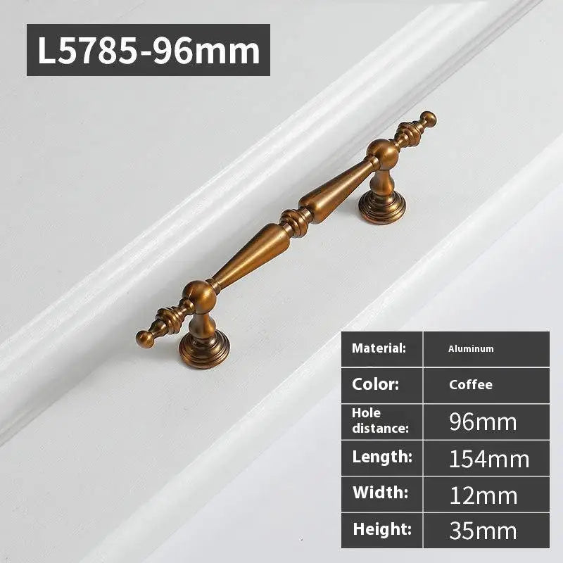 Antique Bronze Brass Cabinet Drawer Pull Handle & Knob