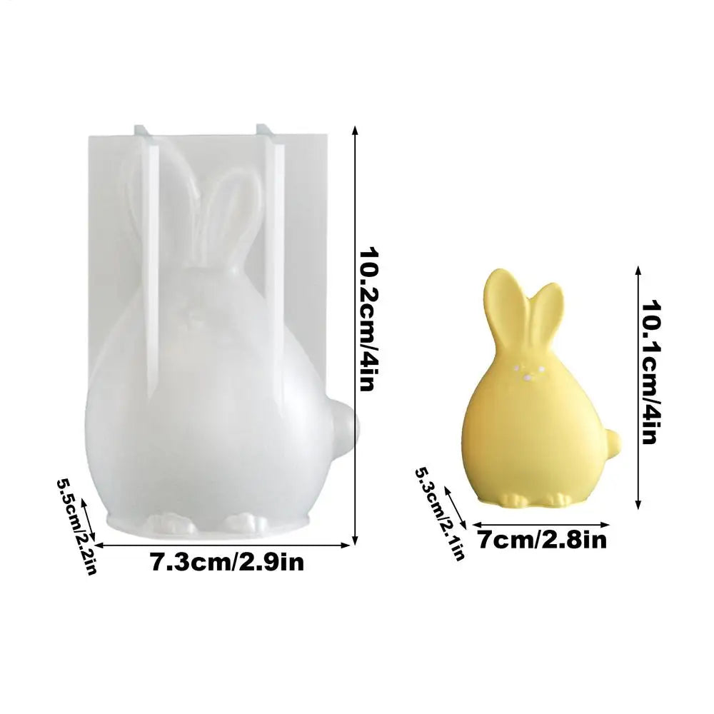 3D Easter Bunny Silicone Mold | Resin, Candle & Soap Crafts Silicone Craft Mold Peaceful Pleasures Health and Wellness 03 China Mainland
