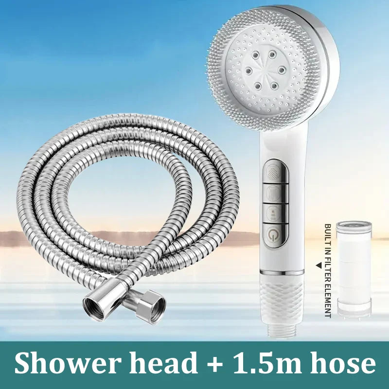 4-Speed Handheld Shower Head & Bracket Set | Rainfall Boost