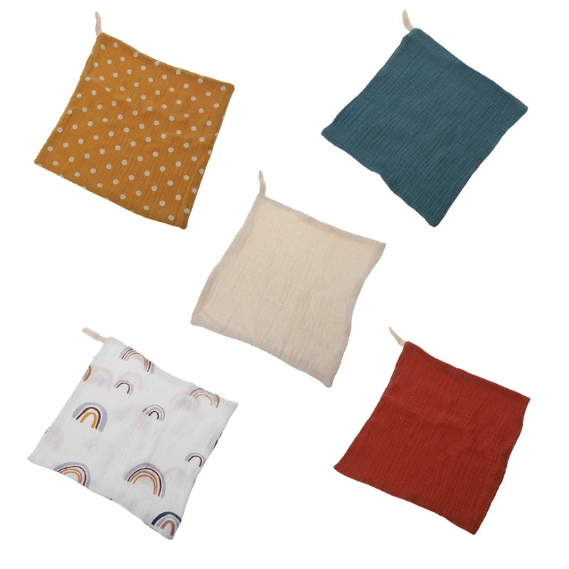 5-Pack Baby Cotton Gauze Washcloths – Soft Burp & Bath Towel