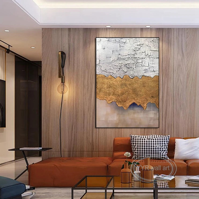 Light Luxury Oil Painting Wall Decor Mural Nordic Modern Abstract Handmade Art Canvas Poster Living Room Porch Hotel Restaurant Peaceful Pleasures Health and Wellness