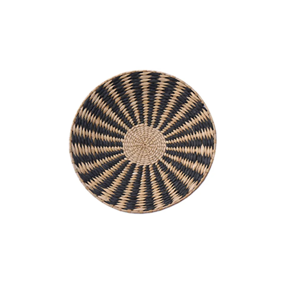 Boho Hand Woven Rattan Wall Basket | Farmhouse Decor