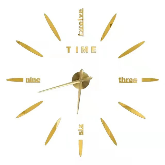 Large 3D DIY Acrylic Wall Clock – Modern Quartz Mirror Sticker Clock for Living Room & Home Décor | 40–130cm