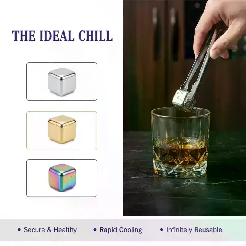 Stainless Steel Reusable Ice Cubes – Non-Diluting Bar Set