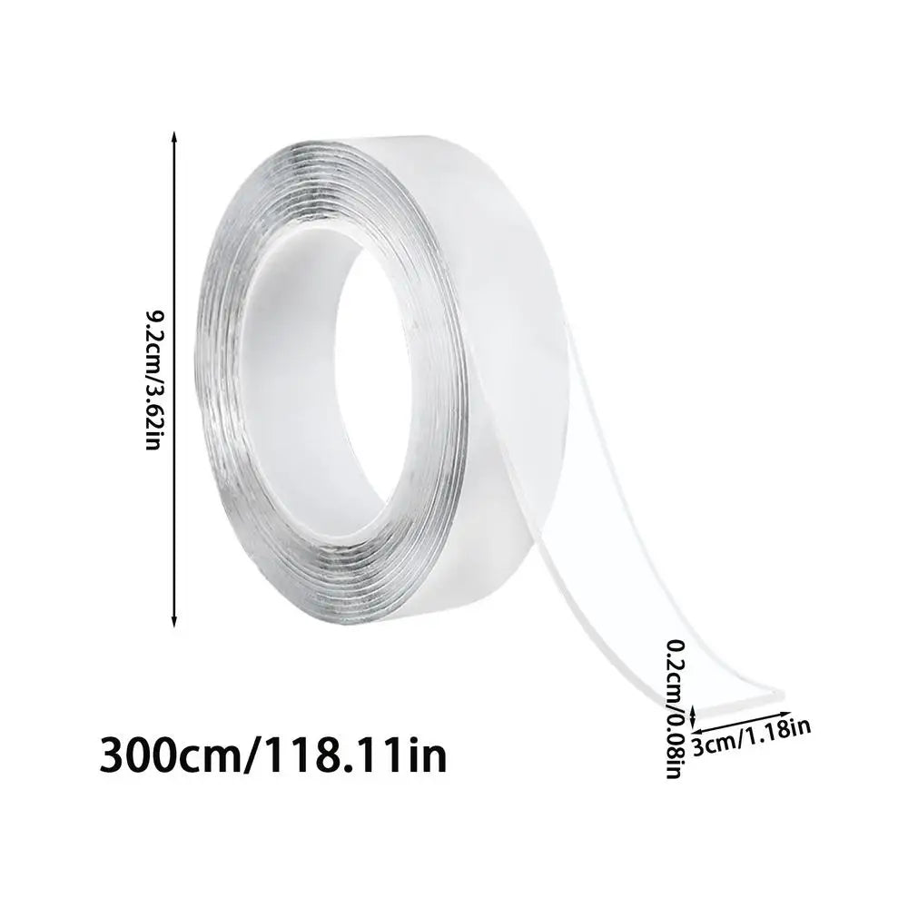 Heavy Duty Double Sided Tape 10Ft Clear Removable Adhesive