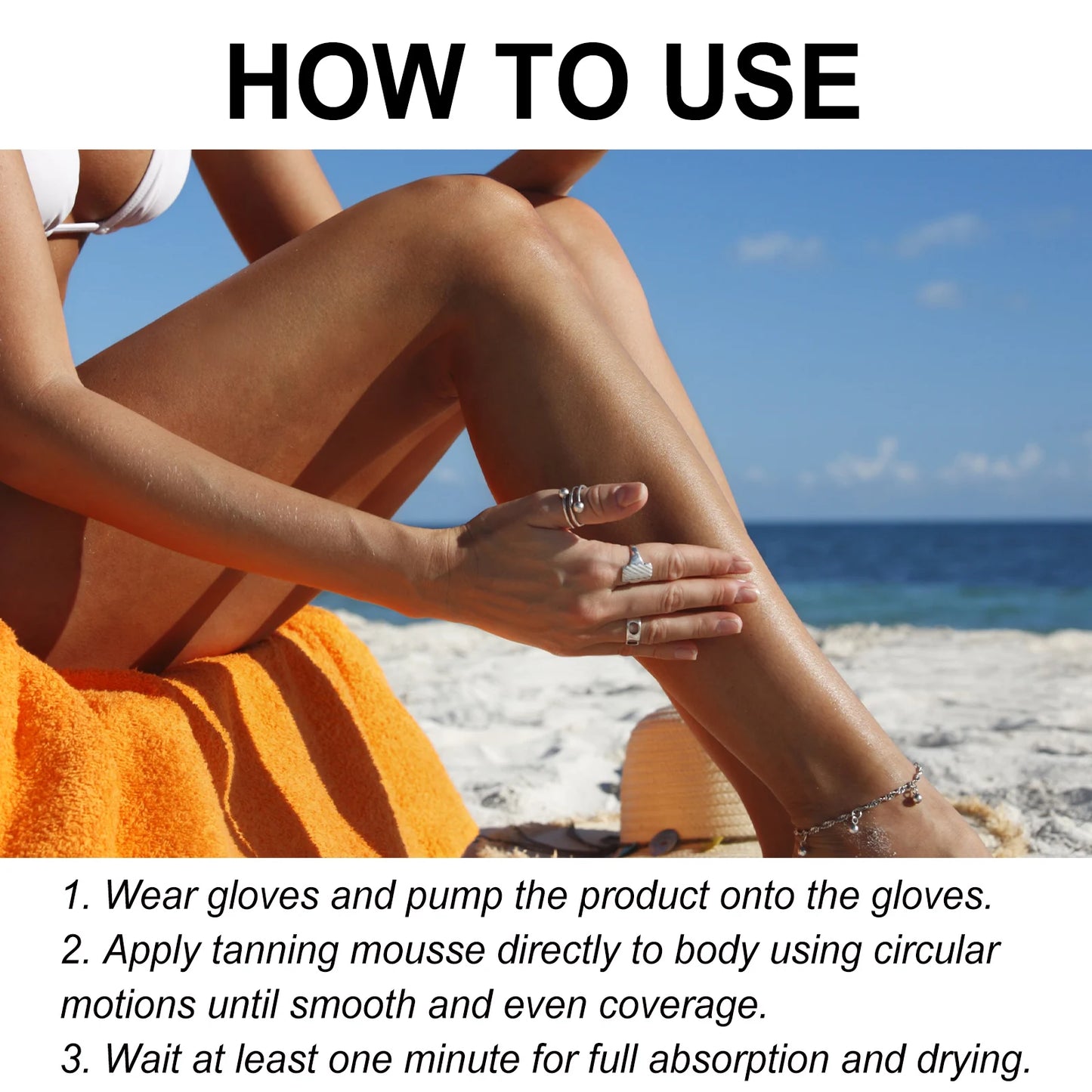 OceAura Self Tanning Mousse | Sunless Golden Bronzing Glow 60ml