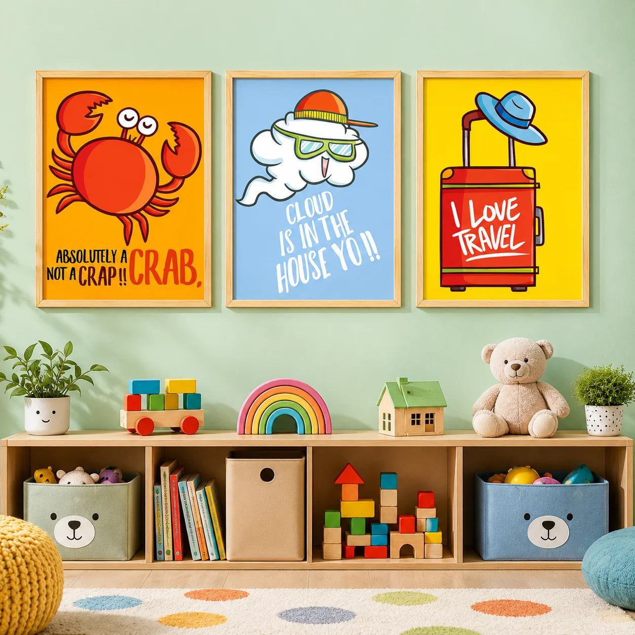 Cartoon Animal Canvas Wall Art for Kids Nursery Room Decor Kids Canvas Wall Art Peaceful Pleasures Health and Wellness