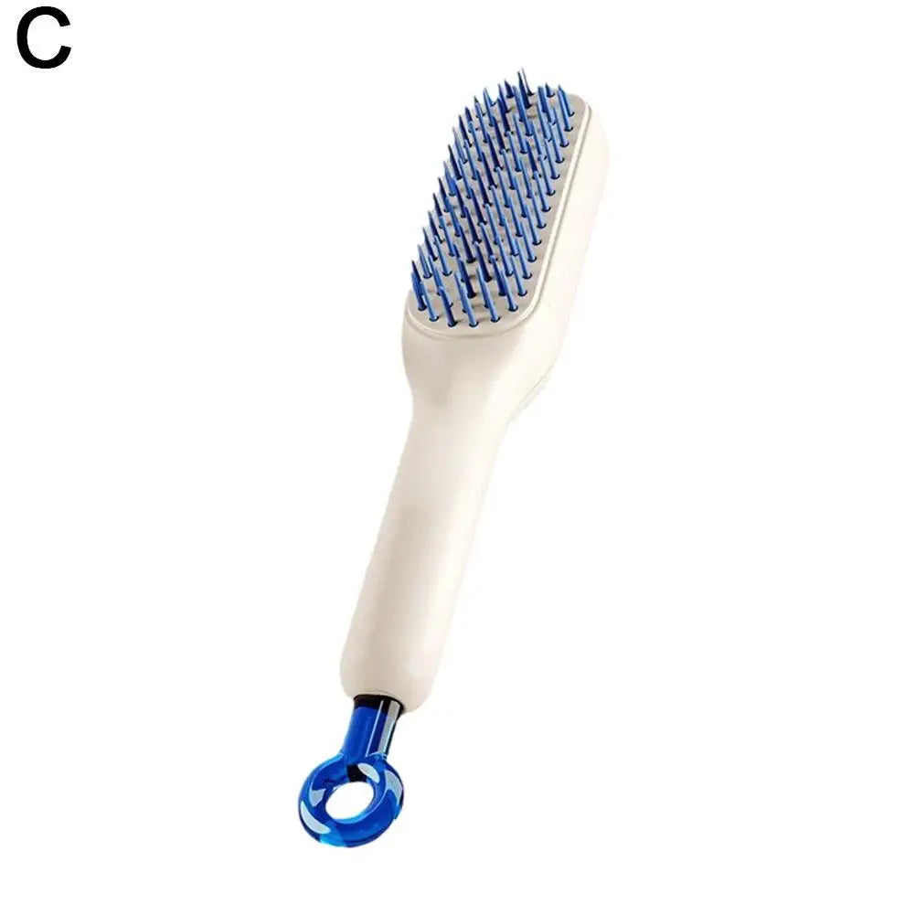 Magic Retractable Self-Cleaning Scalp Massage Comb Peaceful Pleasures Health and Wellness WHITE