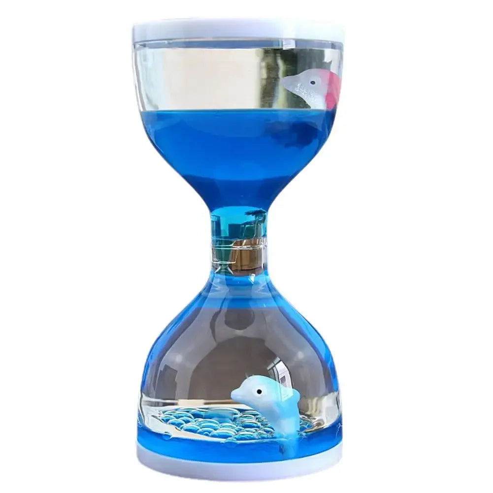 Creativity Oil Drop Hourglass Craft Ornament with Animal Large Cup Drop Funnel Dynamic Oil Leakage Toy Gift Student Shop Gifts Peaceful Pleasures Health and Wellness Blue