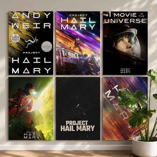 Movie-Project Hail Mary Poster HD Self Adhesive Waterproof Wall Art Ideal for Home Office Dorm Bedroom Great Gift Peaceful Pleasures Health and Wellness