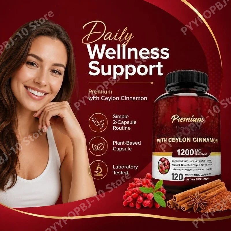 Ceylon Cinnamon Capsules | True Cinnamomum Verum | 120ct