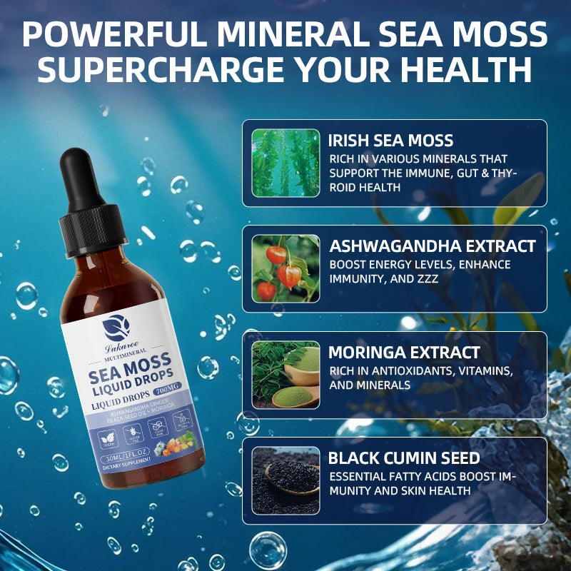 Organic Sea Moss Drops 60ml – Immunity, Gut Cleanse & Skin Health Peaceful Pleasures Health and Wellness