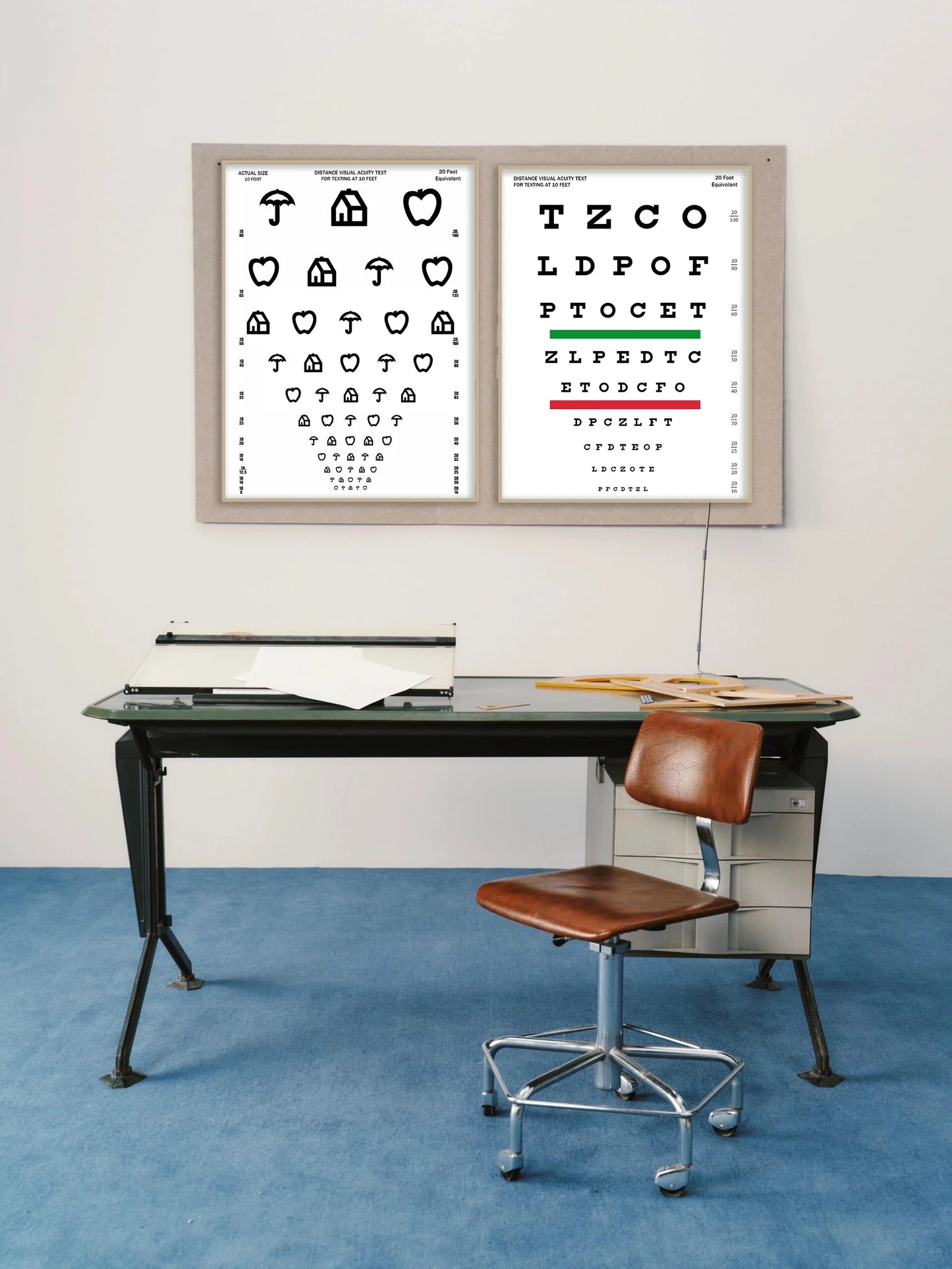 Vision Testing Chart Canvas Wall Art | Optometry Clinic Decor