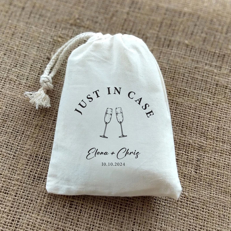 5-Pack Personalized Hangover Kit Drawstring Bags | Wedding Favors