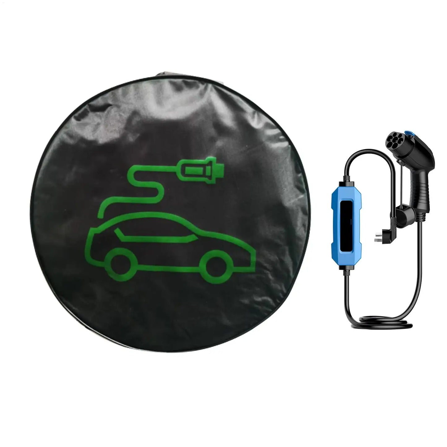 Electric Car Charger Cable Bag Waterproof EV Charger Cable Handled Bag EV Extension Cords Adapters Container Car Trunk Organizer Peaceful Pleasures Health and Wellness