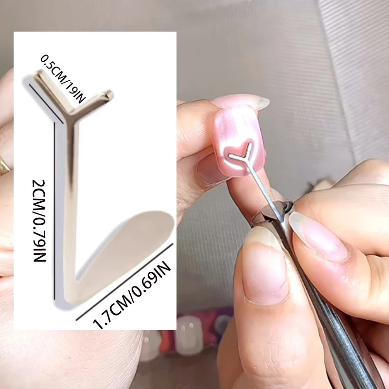 Y-Shape Cat Eye Magnet Wire | 3D Heart Nail Art Tool