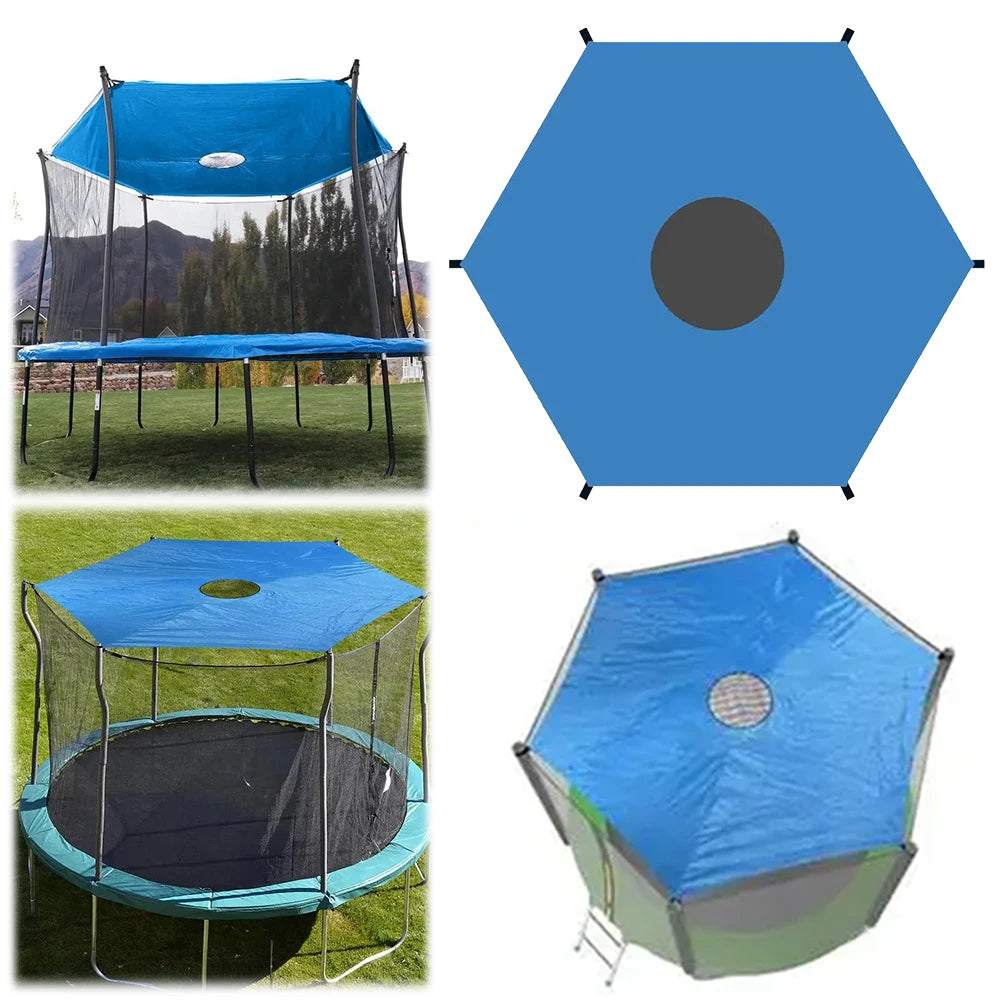 6/8/10ft Trampoline Shade Cover Anti-UV Trampolines Canopy Trampolines Sunshade Accessories for Outdoor Backyard Playground Peaceful Pleasures Health and Wellness