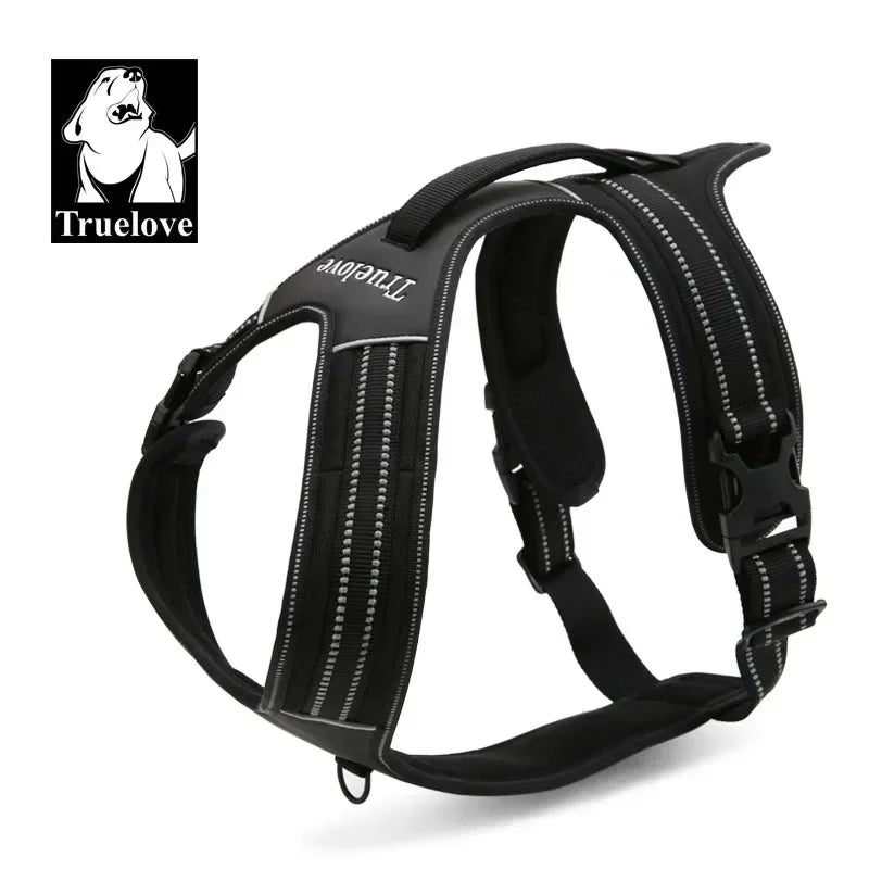 Truelove Sport Nylon Reflective No Pull Dog Harness Outdoor Adventure Pet Vest with Handle xs to xl 5 colors in stock factory Peaceful Pleasures Health and Wellness black XS(43-49cm) france