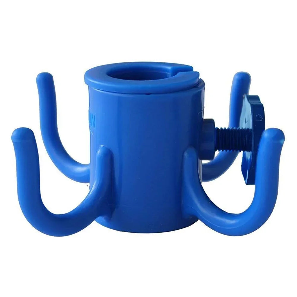 Beach Umbrella Hanging Hook, 4-prongs Plastic Umbrella Hook Hanging For Towels/Hats/Clothes/Camera/Sunglasses/Bags-Accessories Peaceful Pleasures Health and Wellness Blue