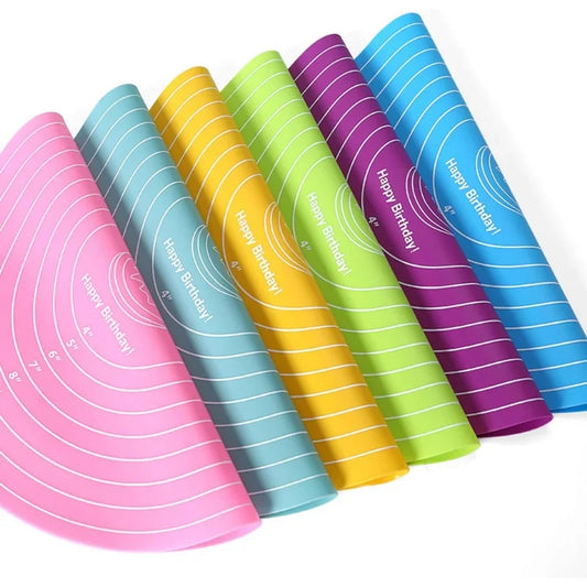 1/3Pcs Food-grade Silicone 30cm Circular Pad Kneading Mat Placemat Kitchen Baking High Temperature Resistant Non-Slip Dough Mat Peaceful Pleasures Health and Wellness