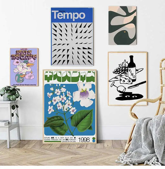 Vintage Abstract Retro Mind Maze Canvas Wall Art Print Canvas Wall Art Peaceful Pleasures Health and Wellness