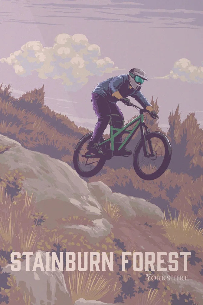 Hadrian's Cycleway Canvas Poster | Northumberland Cycling Wall Art