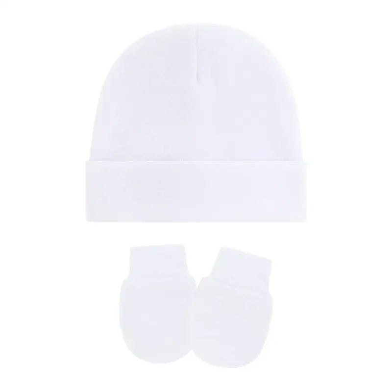 Cotton Newborn Baby Hat & Mittens Set – Soft Knit, 0–12 Mo