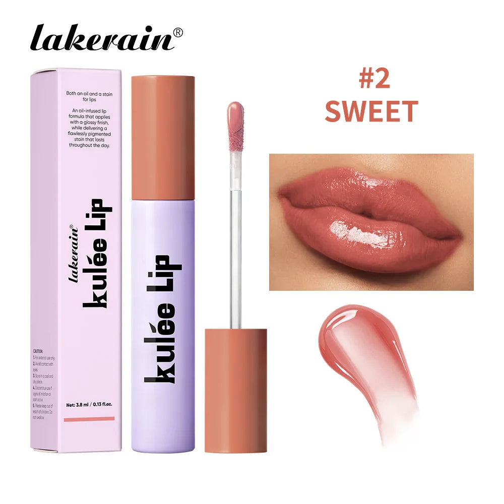 Lakerain Kulfée Lip Oil Long-lasting Moisturizing 9 Color Lip Gloss Non-Sticky Smooth Glide Deep Hydrating Lips Beauty Makeup Peaceful Pleasures Health and Wellness Sweet