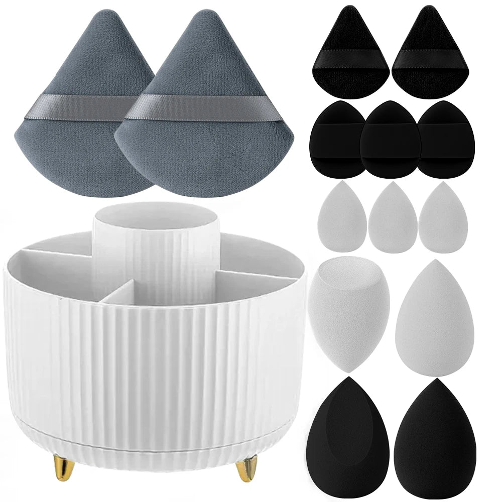 360° Rotating Makeup Organizer | 5-Slot Cosmetic Brush Holder