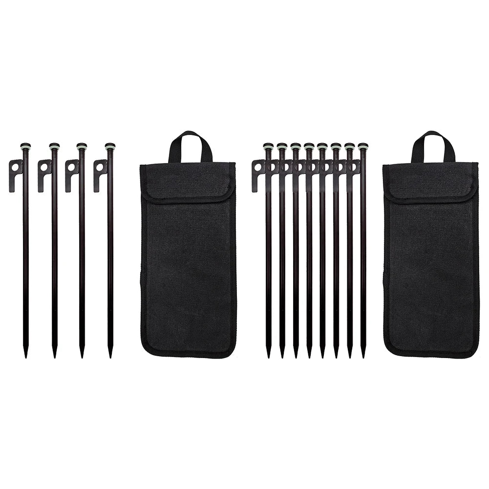 Forged Steel Tent Stakes 4/8Pcs – 30cm Heavy Duty Pegs & Bag