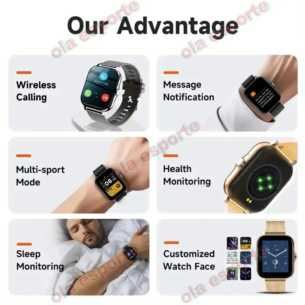 2026 New Smart Watch BT Call Message Notification Heart Rate Sleep Health Monitoring Outdoor Sports Fitness Tracking Smartwatch Peaceful Pleasures Health and Wellness