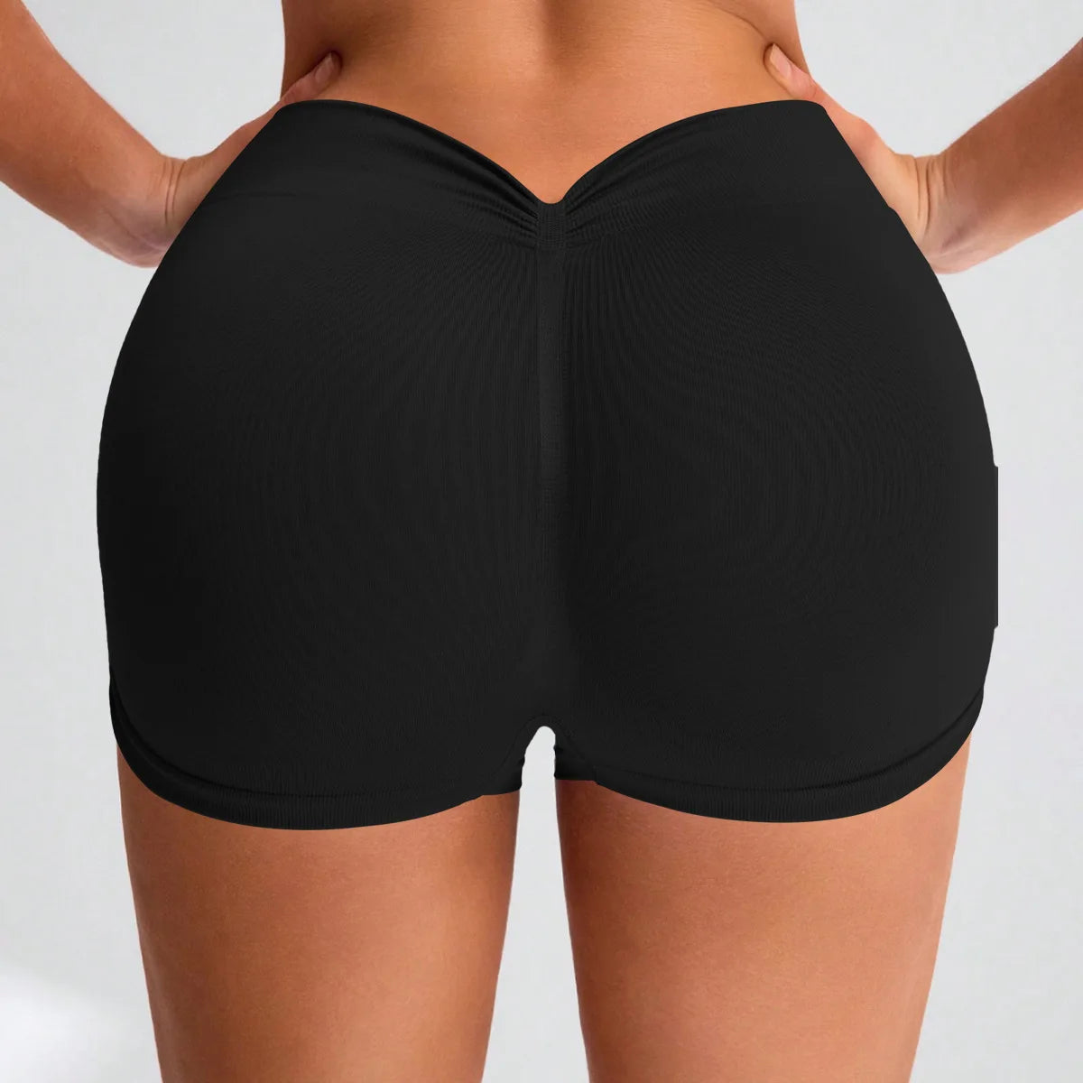 Women's Seamless Hip-Enhancing Yoga Shorts | Moisture-Wicking Yoga Athletic Shorts Peaceful Pleasures Health and Wellness black M