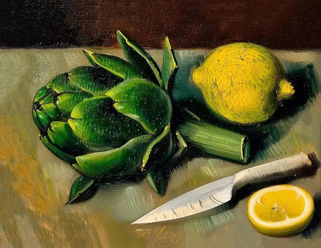 Vintage Kitchen Fruit Vegetable Still Life Canvas Wall Art Print