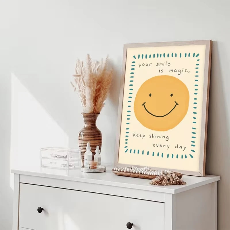 Cheerful Sun Uplifting Quote Canvas Wall Art Print | Home Decor