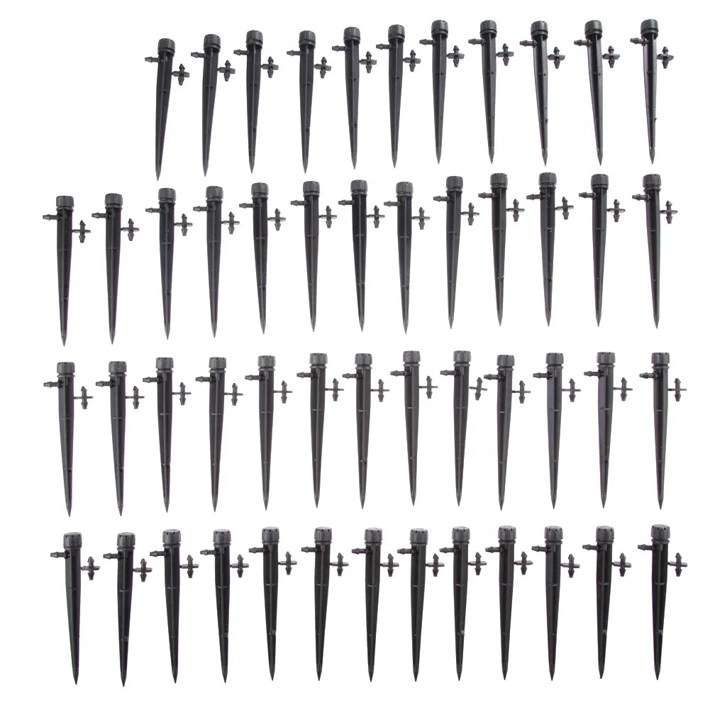 50x Adjustable 360° Drip Irrigation Emitters for Garden Peaceful Pleasures Health and Wellness