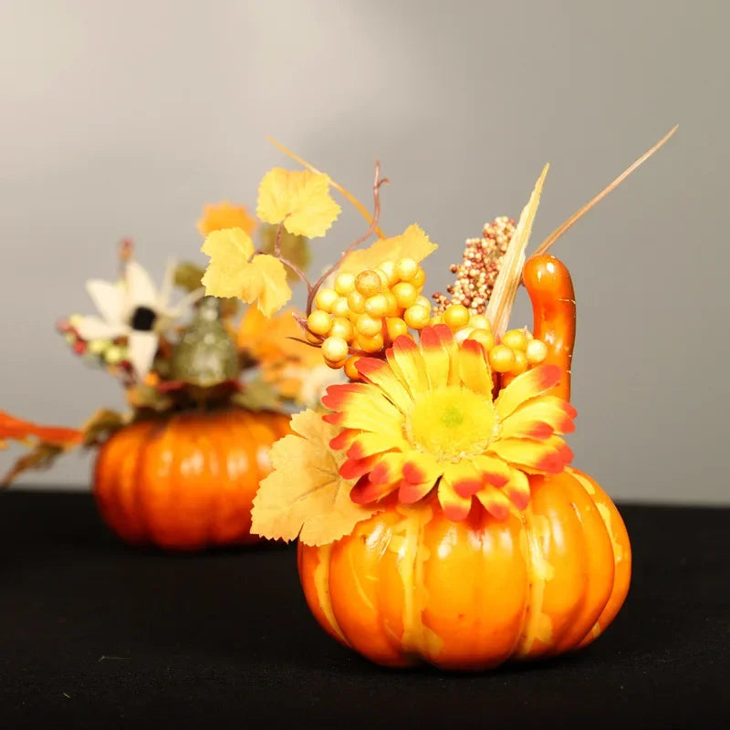 Halloween Simulation Pumpkin Table Ornament Maple Leaf Pomegranate
